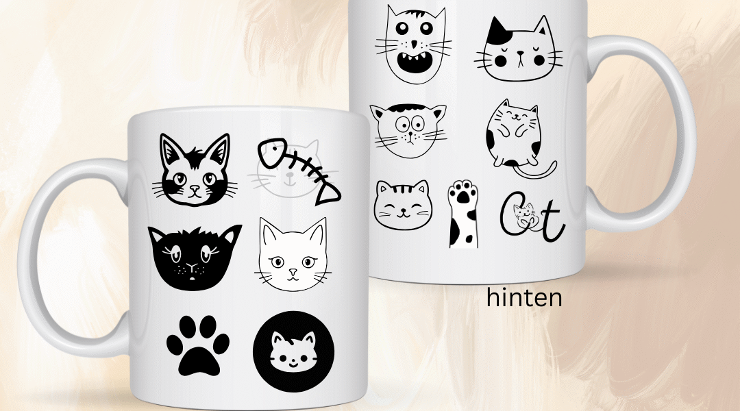 Kaffeebecher Vorder- und Rückseite Cat-Vibes